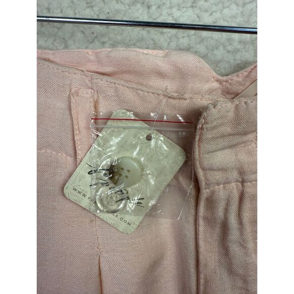 FREE PEOPLE Calla Linen High Waist Bermuda Shorts Sz 2 Pink NEW Coastal Grandma - Picture 7 of 10
